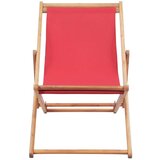 vidaXL sklopiva ležaljka za plažu od tkanine s drvenim okvirom crvena | shoptok.hr