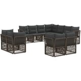  Sjedeća garnitura za vrt 11 kom. Siva poliratan 62 x 62 x 70 cm | Shoptok.si