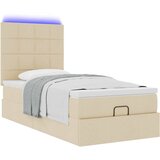  Otomanski okvir kreveta s madraca krem 100x200cm od tkanine | shoptok.hr