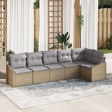  Set vrtnog kauča Set od 6 Bež Ratan poliester Vanjski kauč | shoptok.hr