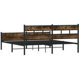 Metalni Kovinski posteljni okvir brez vzmetnice dimljen hrast 200x200cm, (21611493) | Shoptok.si