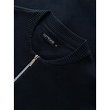 Ombre Men's smooth zip sweater - navy blue | Shoptok.si