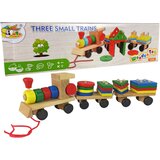  Wooden Train Locomotive. 2 Detachable Wagons | shoptok.hr
