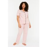 Trendyol Curve Powder Knitted Pajamas Set Cene