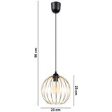  Luster na sajli MATT 1xE27/60W/230V crni/zlatni | Eponuda.com