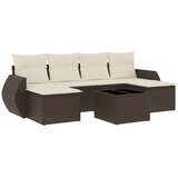  7-dijelni set vrtnih sofa od poliratana s jastucima smeđi | shoptok.hr