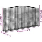  Lučne gabionske košare 6 kom 400x50x200/220cm pocinčano željezo | shoptok.hr