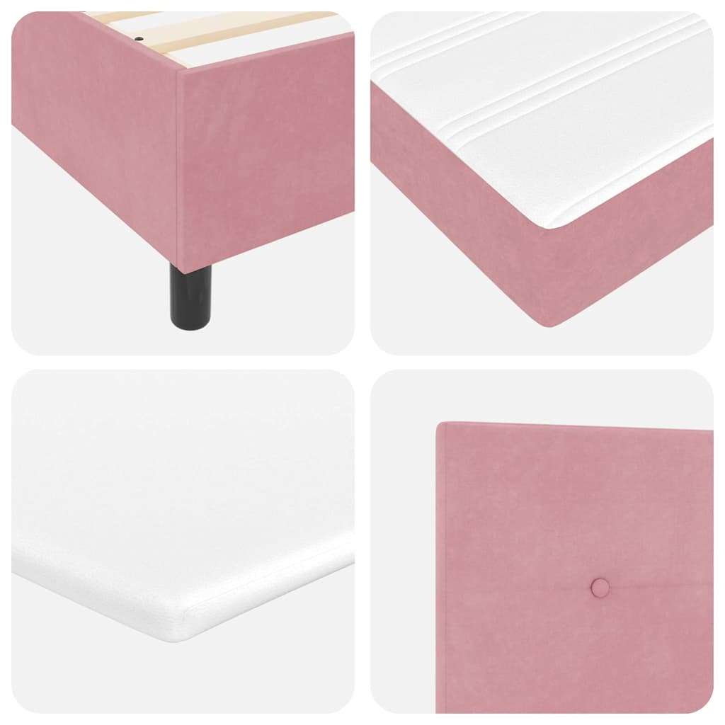Box Spring postelja z vzmetnico in LED roza 200x200 cm žamet, (22049556) | Shoptok.si