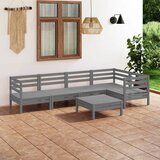 Maison Chic Seti vrtnega pohištva - Vrtna garnitura - Vrtni pohištvo set 6-delna trdna borovina siva, (21819060) | Shoptok.si
