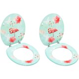 vidaXL Deska za WC školjko s pokrovom 2 kosa mediapan flamingo, (20764634) | Shoptok.si