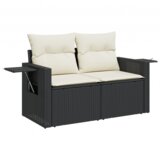 vidaXL set od 8 dijelova kauča s jastučićima crni poly ratan akacija | shoptok.hr