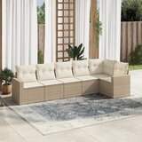 vidaXL 6-dijelni set vrtnih sofa s jastucima bež od poliratana Cijene