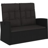  Nagibna vrtna klupa s jastucima crna 118 cm od poliratana | Eponuda.com