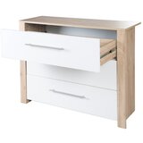 Roba Bela/v naravni barvi nizka otroška komoda v hrastovem dekorju s previjalnim pultom 112x98 cm – | Shoptok.si