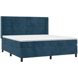 Krevet s oprugama i madracem tamnoplavi 160x200 cm baršunasti | Eponuda.com