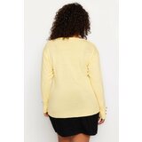 Trendyol Curve Plus Size Sweater - Yellow - Relaxed fit Cene