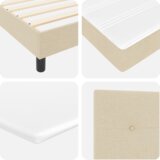 Box Postelja z vzmetnico z vzmetnico krema 200 x 140 cm Poliester, (5000142094) | Shoptok.si