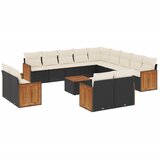  The Living Store Vrtna sedežna garnitura 14-delna z blazinami črn poli ratan - Vrtna Sedežna Garniture, (21461538) | Shoptok.si