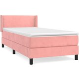 vidaXL Box spring postelja z vzmetnico roza 100x200 cm žamet, (20892951) | Shoptok.si