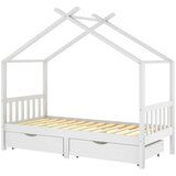 Maison Chic Otroška postelja - Otroški ležaj - Otroški posteljni okvir s predali bela trdna borovina 90x200 cm, (21698318) | Shoptok.si