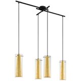 Eglo Pinto gold visilica/4, e27, crna/zlatna, staklo prozirno | shoptok.hr