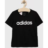Adidas Dječja pamučna majica kratkih rukava G LIN boja: crna