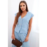 Kesi Włoski Women's set with a vest and wide-leg pants blue | Shoptok.si