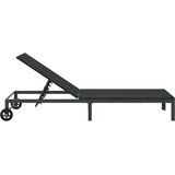 vidaXL Črn Poli ratan 200 x 54 x 27 cm Ergonomski Zložljiv ležalnik | Shoptok.si