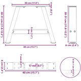  Noge za klub stolić A-oblika 2 kom 40 x (30-31) cm čelik - Prirodna 40 x (30-31) cm 1 | shoptok.hr