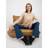 Fashion Hunters Women's Basic blouse Feel Good - beige | shoptok.hr