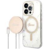 Guess Paket ohišja za iPhone 14 Pro Max z marmornatim vzorcem in brezžični polnilnik Qi Magsafe, Bela, (21731079) Cene
