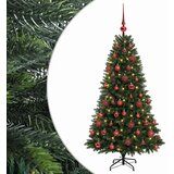  Umjetno božićno drvce s kuglicama 120 cm 150 LED lampica - 120 cm s LED-ima i crvenim lopticama | shoptok.hr