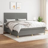 vidaXL Okvir kreveta s oprugama i madrac svjetlosivi 180x200cm tkanina Cijene