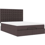  Otomanska postelja z vzmetnico & LEDs rjav 140x190 cm blago, (22011971) | Shoptok.si
