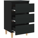 vidaXL Nočna omarica z nogami iz trdnega lesa 2 kosa črna 40x35x69 cm | Shoptok.si