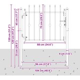  Ogradna vrata HORST 100 x 75 cm Metal Crna Može se zaključati | shoptok.hr