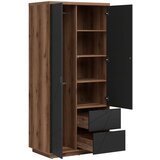 MID.YOU omara s klasičnimi vrati, črna, barve hrasta | Shoptok.si