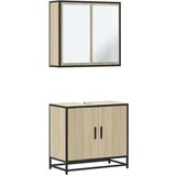  2-dijelni set kupaonskog namještaja boja hrasta sonome drveni | shoptok.hr