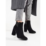 GOODIN Suede ankle boots on a heel black | Shoptok.si
