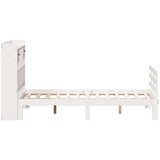 vidaXL Krevet s regalom z knjige bez madraca bijeli 135x190cm borovina | shoptok.hr