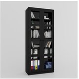 Hanah home lucas glass 1600-92 black multi purpose cabinet | ePonuda.com
