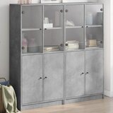 vidaXL Regal za knjige s vratima boja betona 136x37x142 cm drveni Cijene