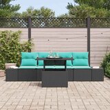  Set sofe 5 kom. 4-Broj sjedala Crna i Plava poliratan | shoptok.hr