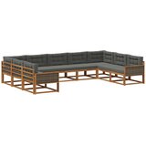 vidaXL Zunanja garnitura za sedenje 9 pcs Naravna in antracitna, (5000281270) | Shoptok.si