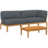  Set sofe s jastukom 3 pcs Antracit Čvrsto drvo akacije | shoptok.hr
