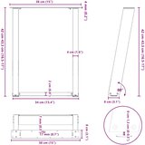  Noge za klub stolić U-oblik 2 kom Bijele 38 x (42-43) cm Čelik | shoptok.hr