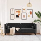  Trosjed Chesterfield s jastučićima crni baršunasti | shoptok.hr