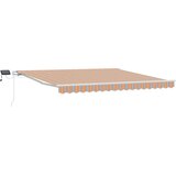 vidaXL Povlačivi tende Šareni 400 × 300 cm Tkanina i Aluminij - Narančasto/sivo/plavo/bijelo 400 × 350 cm s bijelim okvirom Cijene
