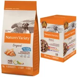 Nature's Variety suha pasja hrana 7 kg + Original Pate No Grain 4 x 150 g po posebni ceni! - Original No Grain Mini Adult losos 7 kg + Pate No Grain: govedina, piščanec, puran 4 x 150 g