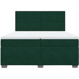  Krevet s oprugama i madracem tamnozeleni 200x200 cm baršunasti | shoptok.hr